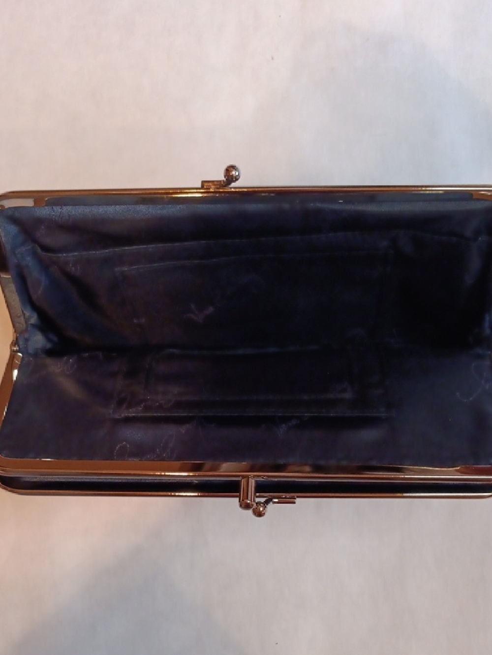 Vera Bradley Navy Teal Cream Floral Quilted Clutch - Picture 4 of 6